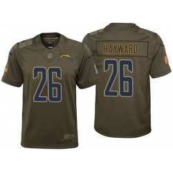 youth chargers casey hayward olive 2017 salute to service jersey