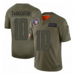 Men Minnesota Vikings 10 Fran Tarkenton Limited Camo 2019 Salute to Service Football Jersey