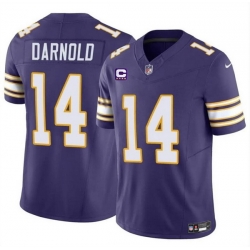 Men Minnesota Vikings 14 Sam Darnold Purple 2024 F U S E  Throwback With 4 Star C Patch Vapor Untouchable Limited Stitched Jersey