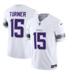 Men Minnesota Vikings 15 Dallas Turner White F U S E  Winter Warrior Limited Stitched Jersey