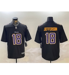 Men Minnesota Vikings 18 Justin Jefferson Black Vapor Untouchable Limited Stitched Jersey