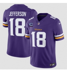 Men Minnesota Vikings 18 Justin Jefferson Purple 2026 F U S E With 4 star C Patch Vapor Limited Stitched Football Jersey Men Minnesota Vikings 18 Justin Jefferson Purple 2026 F U S E With 4 star C Patch Vapor Limited Stitched Football Jersey