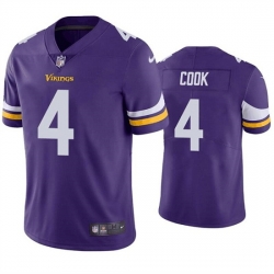 Men Minnesota Vikings 4 Dalvin Cook Purple Vapor Untouchable Stitched Jersey