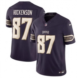 Men Minnesota Vikings  87 T J  Hockenson Deep Purple 2026 F U S E  Rivalries Collection Limited Stitched Football Jersey