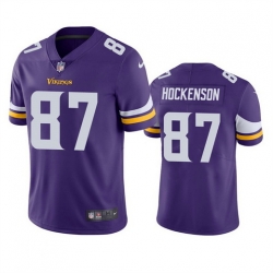 Men Minnesota Vikings 87 T J  Hockenson Purple Vapor Untouchable Stitched Jersey