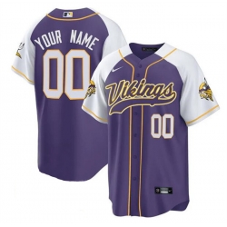 Men Minnesota Vikings ACTIVE PLAYER Custom Purple White Cool Base Stitched Baseball Jersey