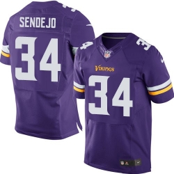 Men Nike Minnesota Vikings #34 Andrew Sendejo Purple Elite NFL Jersey