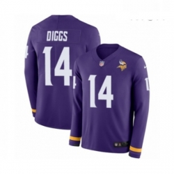 Mens Nike Minnesota Vikings 14 Stefon Diggs Limited Purple Therma Long Sleeve NFL Jersey