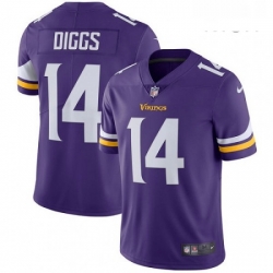 Mens Nike Minnesota Vikings 14 Stefon Diggs Purple Team Color Vapor Untouchable Limited Player NFL Jersey