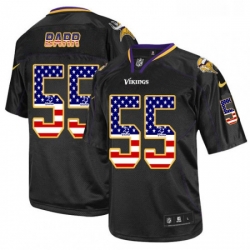 Mens Nike Minnesota Vikings 55 Anthony Barr Elite Black USA Flag Fashion NFL Jersey