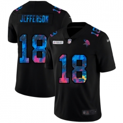 Minnesota Vikings 18 Justin Jefferson Men Nike Multi Color Black 2020 NFL Crucial Catch Vapor Untouchable Limited Jersey