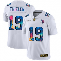 Minnesota Vikings 19 Adam Thielen Men White Nike Multi Color 2020 NFL Crucial Catch Limited NFL Jersey