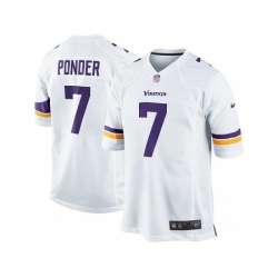 Nike Minnesota Vikings 7 Christian Ponder White Game NFL Jersey