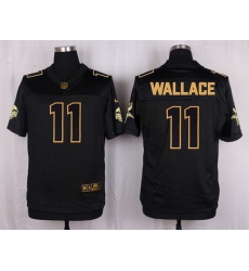 Nike Vikings #11 Mike Wallace Black Mens Stitched NFL Elite Pro Line Gold Collection Jersey