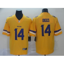 Nike Vikings 14 Stefon Diggs Gold Inverted Legend Limited Jersey