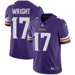 Nike Vikings #17 Kendall Wright Purple Team Color Mens Stitched NFL Vapor Untouchable Limited Jersey