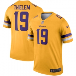 Nike Vikings 19 Adam Thielen Gold Inverted Legend Jersey