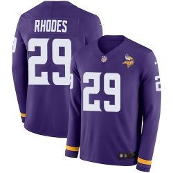 Nike Vikings #29 Xavier Rhodes Purple Team Color Men Stitched NFL Limited Therma Long Sleeve Jersey