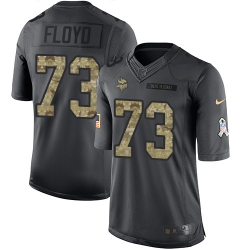 Nike Vikings #73 Sharrif Floyd Black Mens Stitched NFL Limited 2016 Salute To Service Jersey