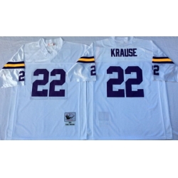 Vikings 22 Paul Krause White Throwback Jersey