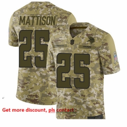 Vikings 25 Alexander Mattison Camo Men Stitched Football Limited 2018 Salute To Service Jersey