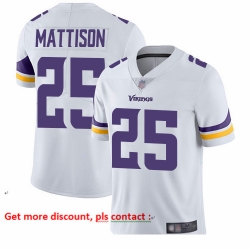 Vikings 25 Alexander Mattison White Men Stitched Football Vapor Untouchable Limited Jersey