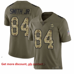 Vikings 84 Irv Smith Jr  Olive Camo Men Stitched Football Limited 2017 Salute To Service Jersey