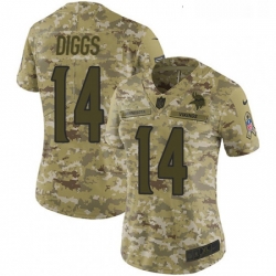 Womens Nike Minnesota Vikings 14 Stefon Diggs Limited Camo 2018 Salute to Service NFL Jersey