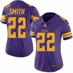 Womens Nike Minnesota Vikings 22 Harrison Smith Elite Purple Rush Vapor Untouchable NFL Jersey