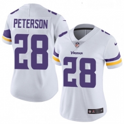 Womens Nike Minnesota Vikings 28 Adrian Peterson Elite White NFL Jersey