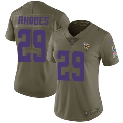 Womens Nike Vikings #29 Xavier Rhodes Olive  Stitched NFL Limited 2017 Salute to Service Jersey