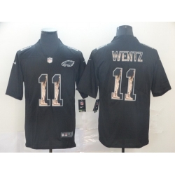 Eagles 11 Carson Wentz Black Statue Of Liberty Limited Jersey