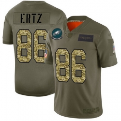 Eagles 86 Zach Ertz Olive Camo Men Stitched Football Limited 2019 Salute To Service Jersey