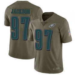 Eagles #97 Malik Jackson Olive Men Stitched Football Limited 2017 Salute To Service Jersey