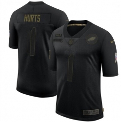 Men Nike Jalen Hurts Philadelphia Eagles Limited Black 2020 Salute To Service NFL Jersey