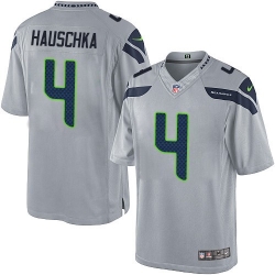 Men Nike NFL Steven Hauschka Seattle Seahawks 4 Gray Vapor Limited Jersey