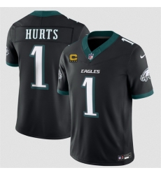 Men Philadelphia Eagles 1 Jalen Hurts Black 2026 F U S E 4 Star C Patch Vapor Untouchable Limited Throwback Stitched Football Jersey Men Philadelphia Eagles 1 Jalen Hurts Black 2026 F U S E 4 Star C Patch Vapor Untouchable Limited Throwback Stitched Football Jersey