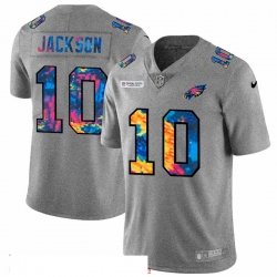 Men Philadelphia Eagles 10 Desean Jackson Men Nike Multi Color 2020 NFL Crucial Catch NFL Jersey Greyheather