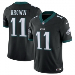 Men Philadelphia Eagles 11 A J Brown Black 2023 F.U.S.E. Vapor Untouchable Limited Stitched Football Jersey