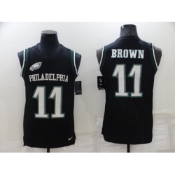 Men Philadelphia Eagles 11 A J Brown Black Limited Tank Top Stitched Jerse