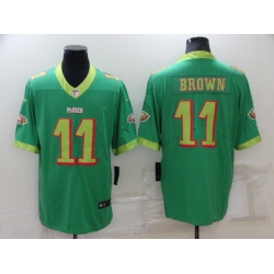 Men Philadelphia Eagles 11 A J Brown Green City Edition Limited Stitched Jerse