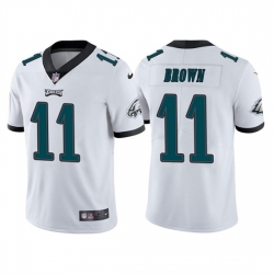 Men Philadelphia Eagles 11 A  J  Brown White Vapor Untouchable Limited Stitched Jersey