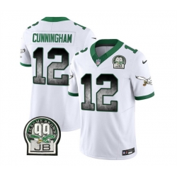 Men Philadelphia Eagles 12 Randall Cunningham White 2023 F U S E  Throwback Vapor Untouchable Limited Stitched Football Jersey