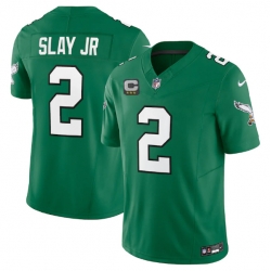 Men Philadelphia Eagles 2 Darius Slay JR Green 2023 F U S E  With C Patch Vapor Untouchable Stitched Football Jersey