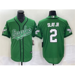 Men Philadelphia Eagles 2 Darius Slay JR Green Cool Base Stitched Baseball Jersey