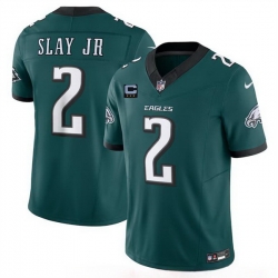 Men Philadelphia Eagles 2 Darius Slay JR Green F U S E With 3 Star C Patch Vapor Untouchable Limited Stitched Football Jersey