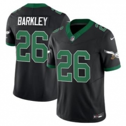 Men Philadelphia Eagles 26 Saquon Barkley Black 2023 F U S E  Vapor Untouchable Throwback Stitched Football Jersey