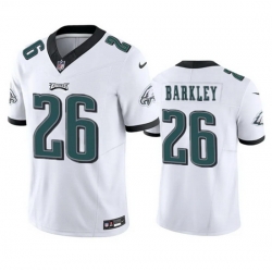 Men Philadelphia Eagles 26 Saquon Barkley White 2023 F U S E  Vapor Untouchable Limited Football Stitched Jersey