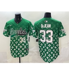 Men Philadelphia Eagles 33 Cooper DeJean Green With Patch Limited Stitched Baseball Jersey Men Philadelphia Eagles 33 Cooper DeJean Green With Patch Limited Stitched Baseball Jersey