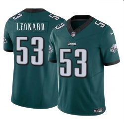 Men Philadelphia Eagles 53 Shaquille Leonard Green 2023 F U S E  Throwback Vapor Untouchable Limited Stitched Football Jersey